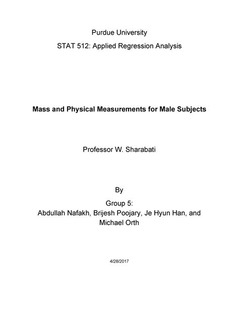 Applied Regression Analysis Purdue University