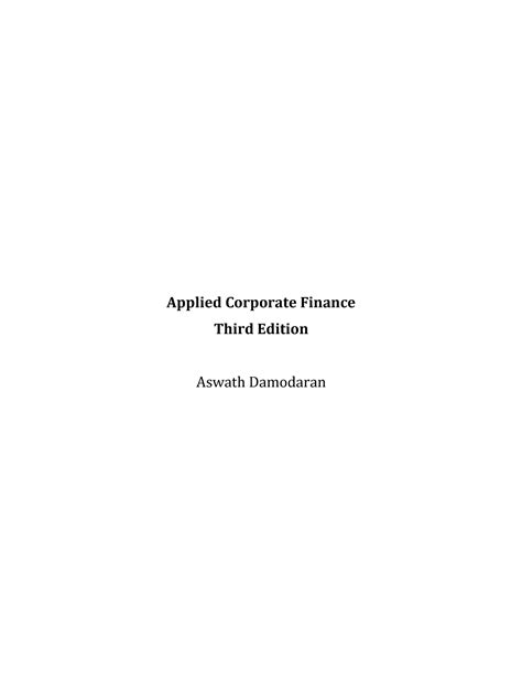 Full Download Applied Corporate Finance 3Rd Edition Answers 