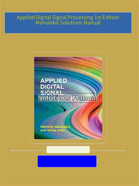 Read Online Applied Digital Signal Processing Manolakis Solution Manual 