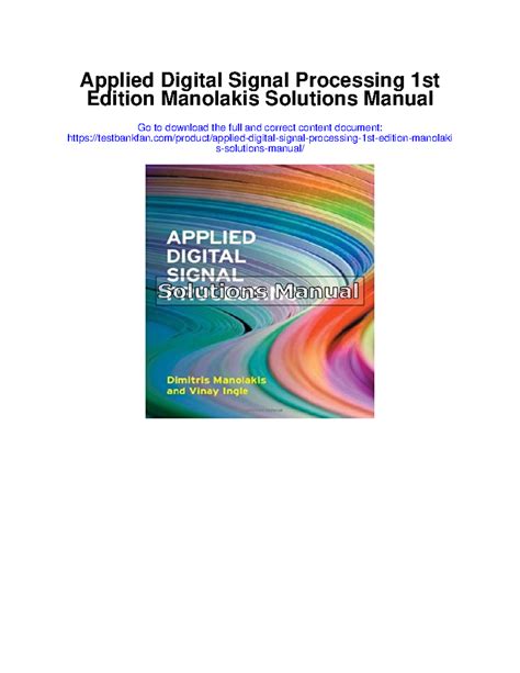 Read Applied Digital Signal Processing Solution Manual 