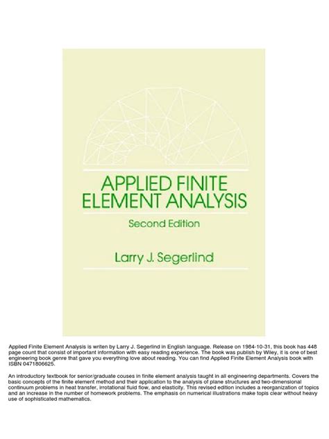 Full Download Applied Finite Element Analysis Segerlind Solution 