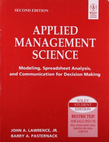 Full Download Applied Management Science Modeling Spreadsheet Analysis And Communication For Decision Making 2Nd Edition 