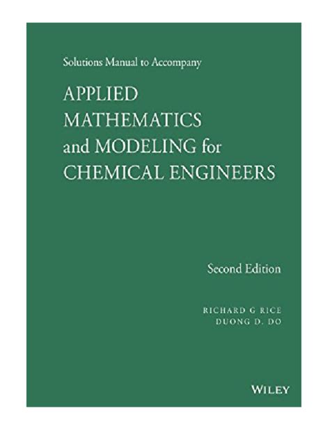 Read Online Applied Mathematics And Modeling For Chemical Engineers Solutions Manual Pdf 