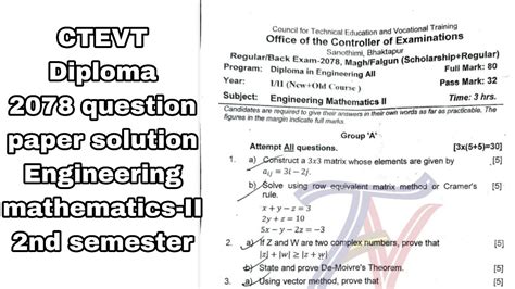 Full Download Applied Mathematics For Civil Engineering Diploma 