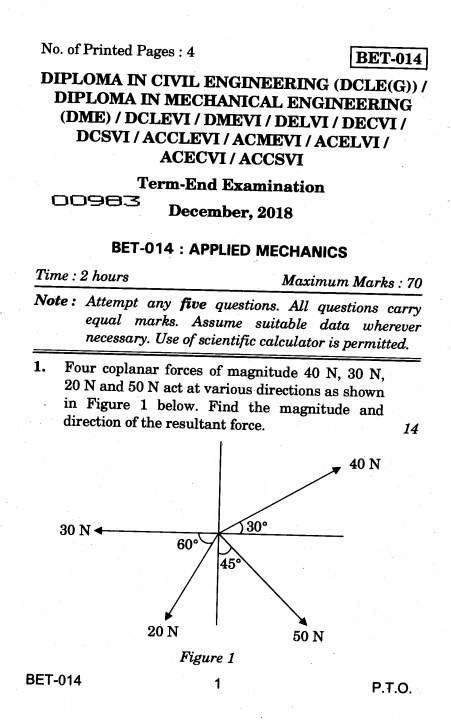 Read Applied Mechanics Question Papers 