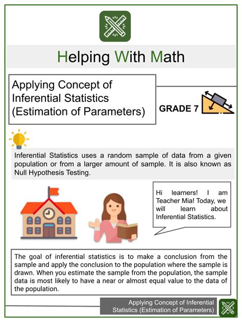 Applying Concept Of Inferential Statistics 7th Grade Math 7th Grade Statistics Estimate Worksheet - 7th Grade Statistics Estimate Worksheet