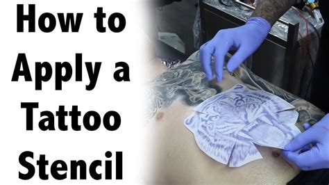 applying tattoo stencil