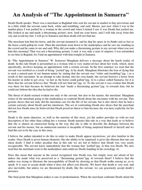 Appointment In Samarra Summary