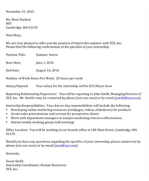 Appointment Letter For Internship Trainee