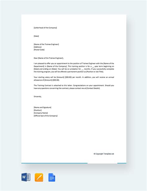 Appointment Letter For Software Engineer