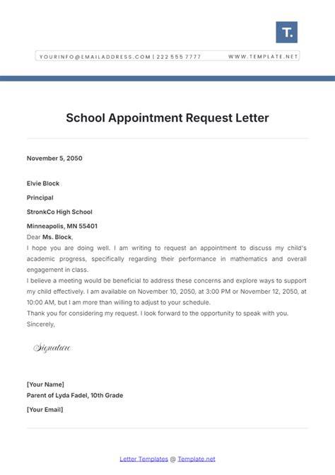 appointment letter from school