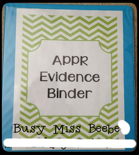 Appr Evidence Binder Examples