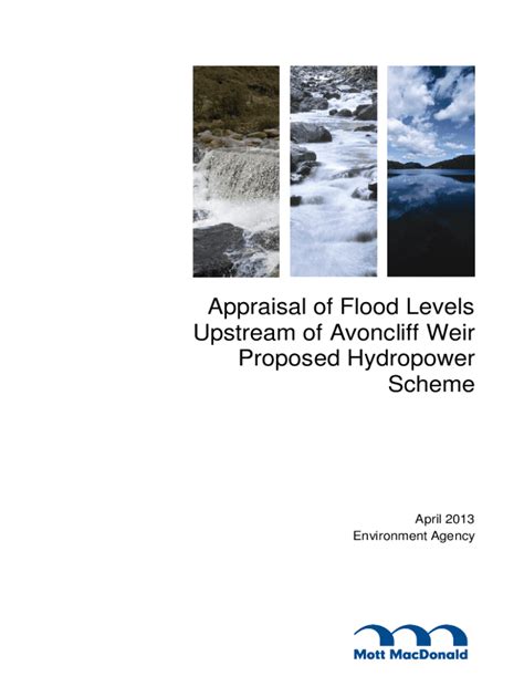 Read Online Appraisal Of Flood Levels Upstream Of Avoncliff Weir 