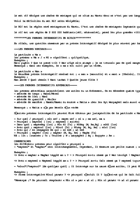 Apprendre Le Tarifit