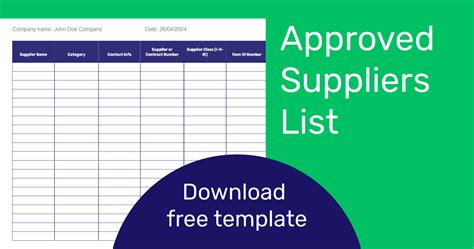 approved processing suppliers list introduction