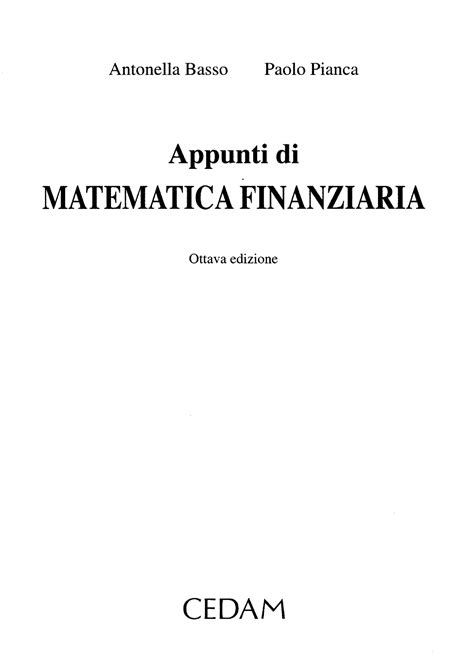 Full Download Appunti Di Matematica Finanziaria 1 