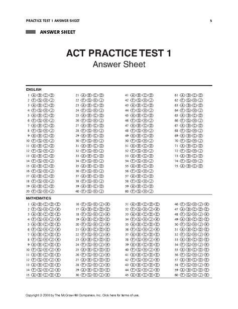 April 2011 Act Test Answer Key