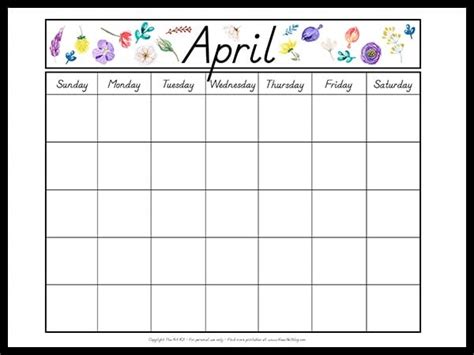 April Calendar Printable Free Plus Kids X27 Calendar April Calendar For Kids - April Calendar For Kids