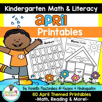 April No Prep Math And Literacy Worksheets For Kindergarten Worksheet In April - Kindergarten Worksheet In April