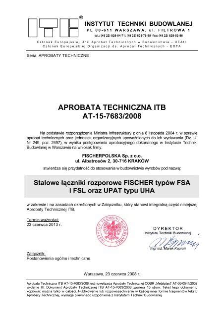 Aprobata Techniczna Itb At 15 3493 2014 Impolsc