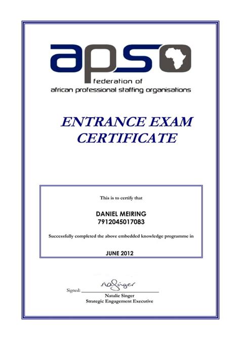 apso entrance exam