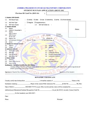 Apsrtc Bus Pass Application