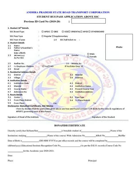 Apsrtc Student Bus Pass