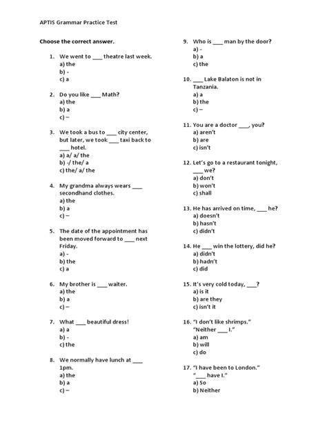 Aptis Sample Test
