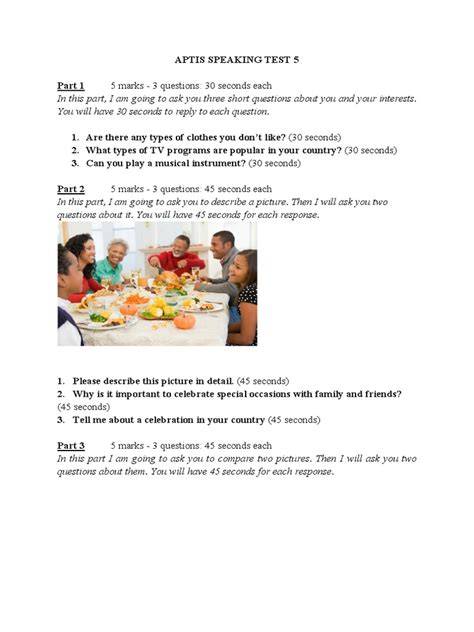 Aptis Test Sample Questions
