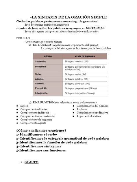 Apuntes Sintaxis Nueva Gramatica
