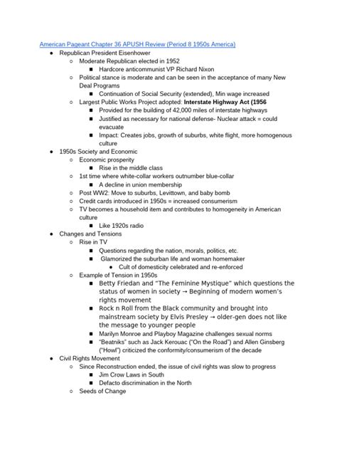Apush Chapter 36 Packet Answers