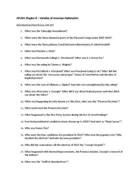 Apush Chapter 8 Quiz