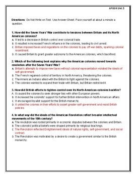 Apush Multiple Choice Answer Key