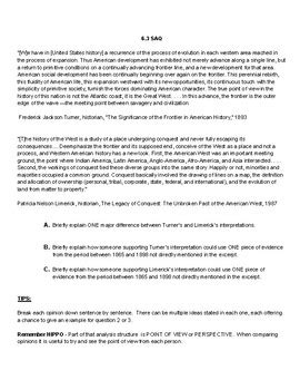 apush unit 6 saq