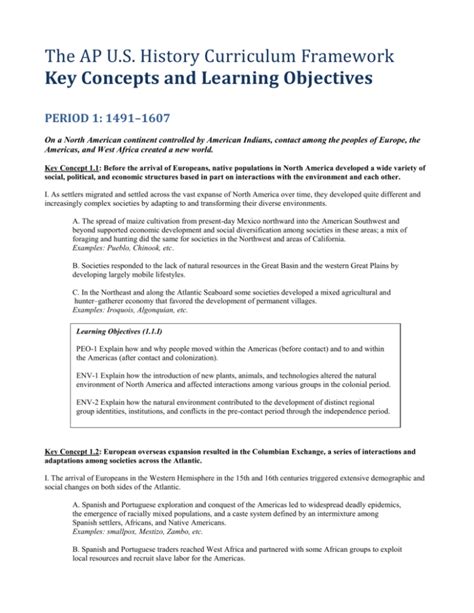 Read Online Apush Learning Objectives Answers 