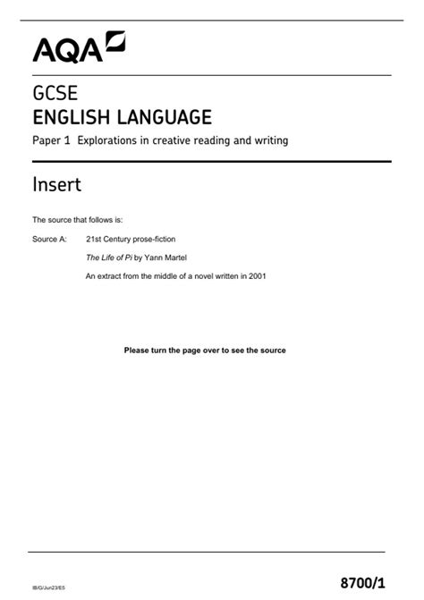 Aqa Language Paper 1