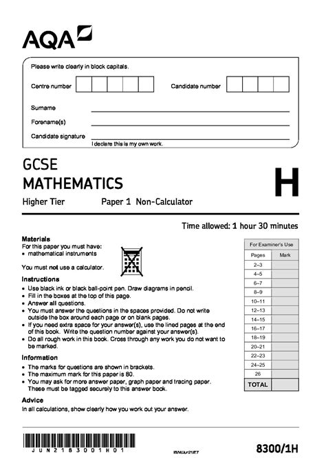 Aqa Math Gcse Past Papers
