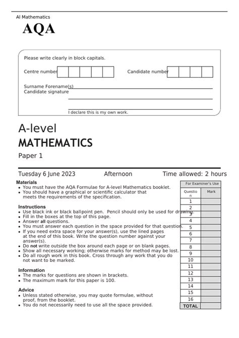 Aqa Maths Paper June 2013