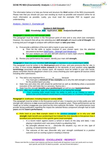 Aqa Pe Coursework Exemplar