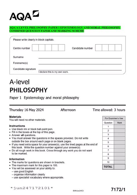 Aqa Philosophy As