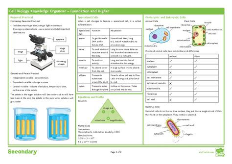 aqa science activity sheet b1a 4 1