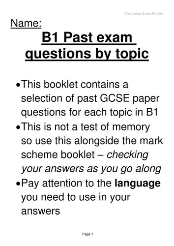Read Online Aqa B1 Past Papers 