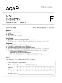 Full Download Aqa Gcse Chemistry Specimen Paper 2012 