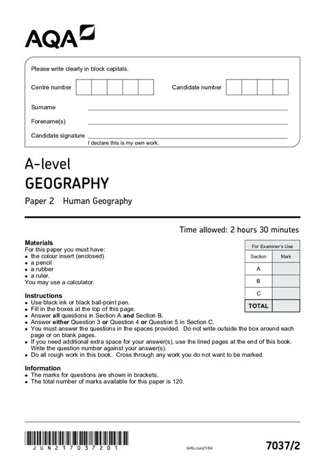 Read Aqa Gcse Geography Specimen Paper Mark Scheme 
