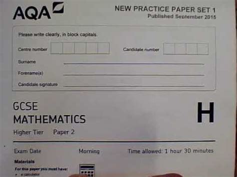 Read Aqa Gcse Maths Set 1 Paper 2 