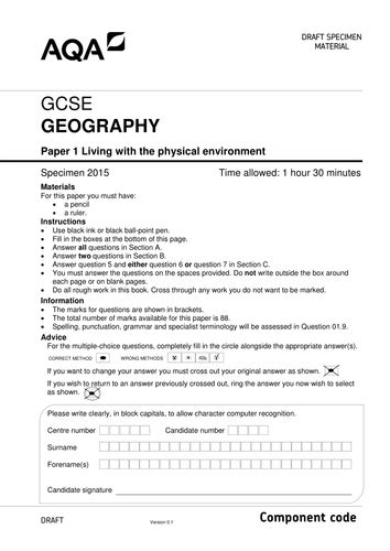 Download Aqa Geography Gcse Past Papers 2009 