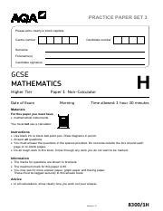 Read Online Aqa Mathematics Practice Paper Set 3 Specification 4360 Mark Scheme 