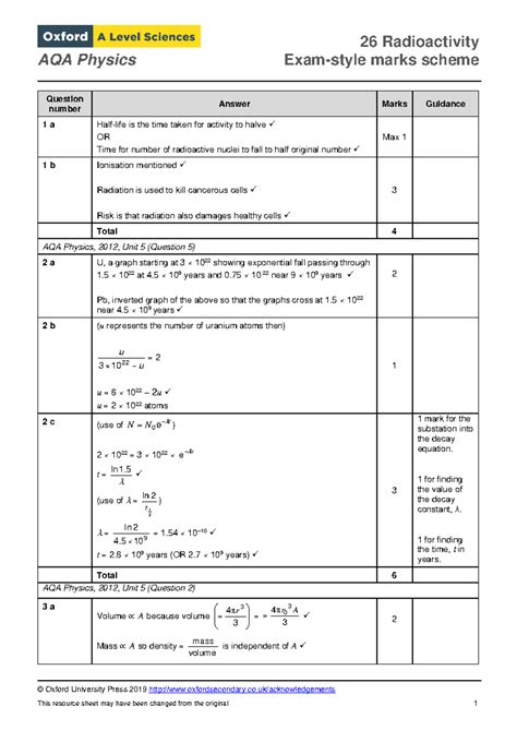 Read Aqa Physics Exam Style Questions Answers Chapter 4 