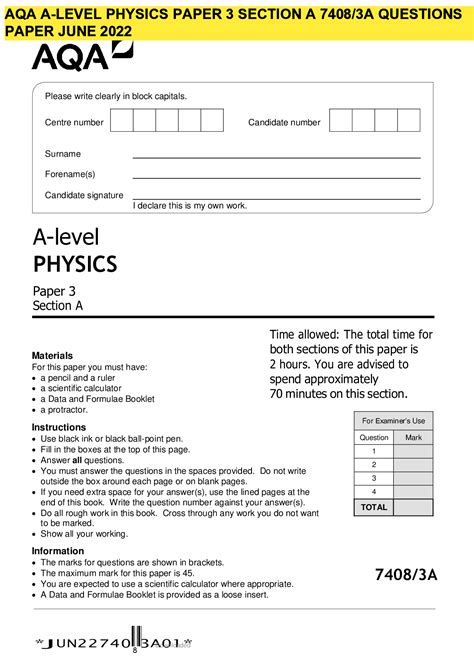 Read Online Aqa Physics Unit 4 Jun Paper 2005 