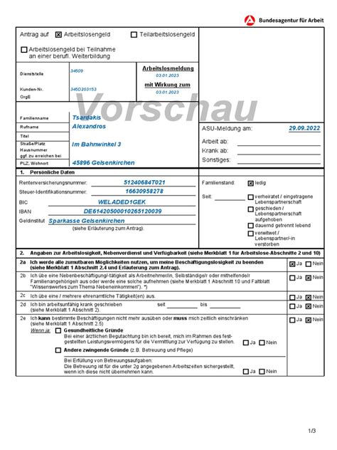 Arbeitslosengeld Pdf Antrag